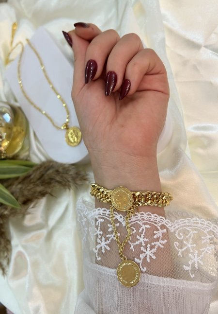 اسواره زرد قفل ليرة ✨